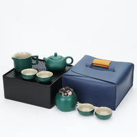 BOUSSAC 旅行茶具套装  绿/四角壶7头茶具/旅行包