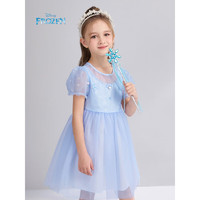 Disney 迪士尼 童装女童短袖连衣裙爱莎公主六一梦幻网纱裙