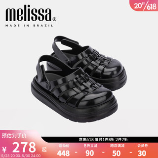Melissa梅丽莎新款小童时尚罗马镂空松糕底凉鞋33581 黑色 6 内长12.5CM（21码适用）