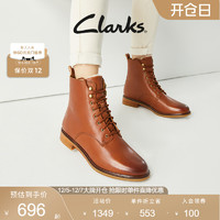 Clarks 其乐 加绒机车粗跟马丁靴中长女靴