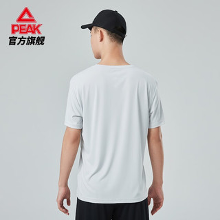 匹克（PEAK）运动套装男2023夏季速干跑步健身训练服上衣短裤篮球服 灰-黑 L