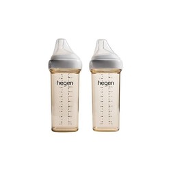 hegen 新加坡赫根HegenPPSU多功能防摔新生儿婴儿宝宝宽口奶瓶330ml*2