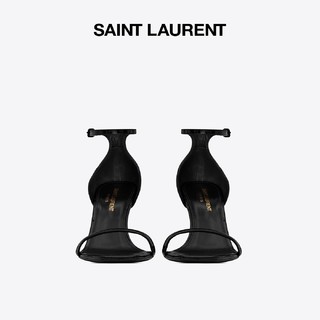 YSL/圣罗兰 女士OPYUM黑色漆皮凉鞋高跟鞋