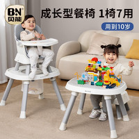 Baoneo 贝能 宝宝餐椅婴儿家用多功能吃饭座椅学坐儿童成长涂鸦积木餐桌椅