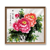 花开富贵吉祥 牡丹-三尺斗方 纯手绘国画作品  名人字画书画画芯