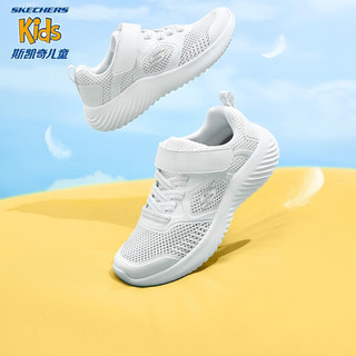 Skechers斯凯奇透气网面童鞋春季轻便男童运动鞋休闲小白鞋405233L