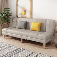 移动端：XINGKAI 星恺 沙发客厅折叠沙发床两用小户型科技皮懒人沙发S75灰色1.8米+抱枕