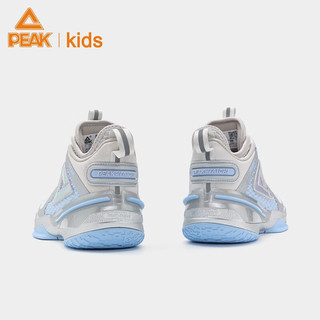 匹克（PEAK）匹克态极童鞋儿童篮球鞋2023春季新款男童旋钮扣运动鞋女 淡灰 37