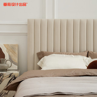 番茄设计出品琉璃法式床现代简约奶油风主卧大床复古轻奢齐边皮床