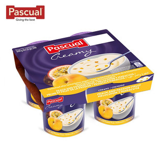 PASCUAL 帕斯卡 西班牙进口 常温希腊风味全脂酸奶4*125g 黄桃西番莲果 风味发酵