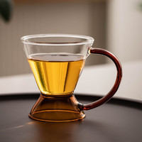 瓷牌茗茶具（cipaiming teaset）玻璃小茶杯办公会客主人杯简约防烫品茗杯主人杯单杯 酒红《法兹》玻璃单杯