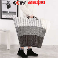 FK 访客 脏衣篮 仿藤编手提脏衣篓大容量收纳筐家用卫生间脏衣收纳大号