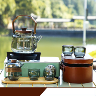 户外茶具套装便携旅行野餐露营卡式炉泡茶烧水煮茶壶喝茶用品装备