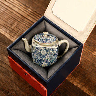 瓷牌茗茶具（cipaiming teaset） 青花《汉方》茶壶家用会客泡茶器蝉翼开片茶具配件单个 陶泥青花《汉方》茶壶-礼盒