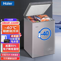 海尔（Haier）冰柜100升小型 冷藏冷冻单温转换零下40度无需除霜冷柜 家商用一级能效速冻雪柜BC/BD-100GHEPC