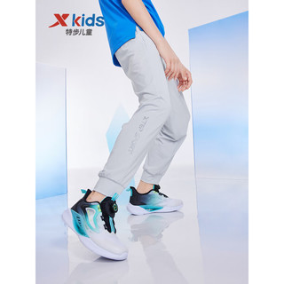 特步（XTEP）儿童童装男童中大童跑步系列运动针织长裤 月光灰 170cm