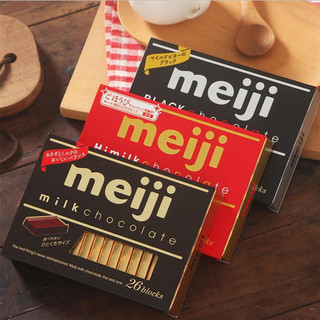 meiji 明治 日本进口 网红小零食品 明治Meiji 纯黑/牛奶钢琴巧克力夹心