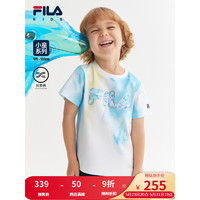 FILA斐乐童装儿童短T2023夏季新款小童透气时尚短袖T恤 满印一-ZA 105
