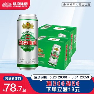 燕京啤酒 11度精品500ml*12听*2箱 共24听装