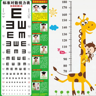 QW 青苇 身高贴标准视力表视力贴2件套  可移除