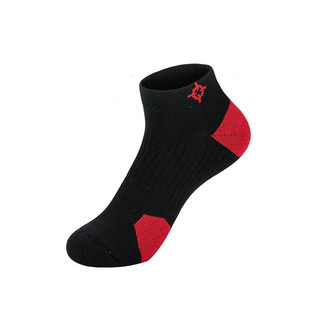 准者临界篮球袜男女运动短袜专业运动训练篮球袜吸汗袜子 黑红 均码（38-45）