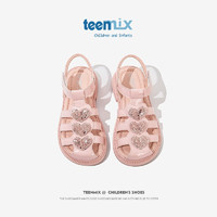 PLUS会员：TEENMIX 天美意 女童沙滩凉鞋 粉色 36码