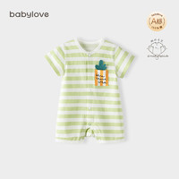 88VIP：Babylove 娃愛的蓓蓓 嬰兒夏季短袖連體衣薄款新生兒衣服夏款純棉寶寶哈衣爬服 酸甜菠蘿 90cm