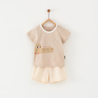 Tongtai 童泰 夏季3月-4岁男女婴儿短袖套装 TS31X509 咖色 100cm