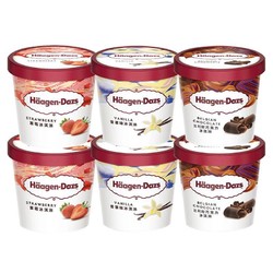 Häagen·Dazs 哈根达斯 法国进口哈根达斯冰淇淋香草草莓巧克力礼盒81g*6杯