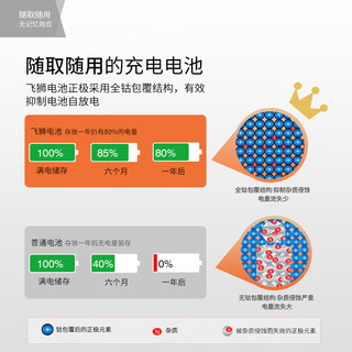 Camelion 飞狮 高容量镍氢充电电池 5号/五号/AA 2700毫安时4节 鼠标/麦克风/键盘/玩具/相机/闪光灯