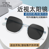 镜邦镜邦时尚近视太阳镜可配度数 1033透明蓝 配1.56偏光太阳镜（单光）