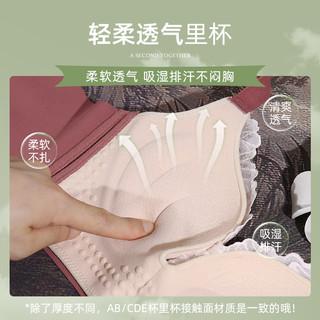 内衣女小胸聚拢夏季收副乳防下垂套装大胸显小文胸薄款调整型胸罩 3322-冰蓝色 75B