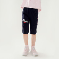 FILA 斐乐 女中小童（105-130）女童装夏季舒适透气儿童梭织七分裤