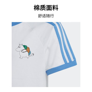 adidas阿迪达斯官方三叶草MOOMIN联名男大童夏季新款运动短袖T恤 白 128CM