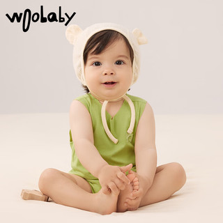 Woobaby婴幼儿连体衣随心裁2件装爬服23夏季新品薄款初生宝宝 柚子色/棕榈色（2件装） 66cm