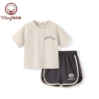 优贝宜（YOBEYI）儿童短袖运动套装男童夏季休闲衣服短裤两件套女童薄款洋气夏装潮