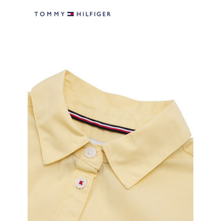 TOMMY HILFIGER23新款春夏童装女纯棉休闲简约小绣标衬衫连衣裙KG0KG07295 米黄色ZHO 8/130cm