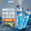 O2COOLO2COOL喷雾水杯儿童学生喷水杯子男女士运动保冷便携挤压式软水壶 591ml-蓝色水滴