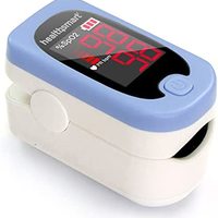 HealthSmart 指尖脉搏血氧仪，显示血氧饱和度、脉率和脉搏条，带 LED 显示屏