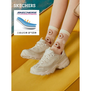 SKECHERS 斯凯奇 珠珠熊老爹鞋女士运动鞋子厚底增高经典黑白色春149463 白色/WHT 36 正常码，脚背宽高选大半码