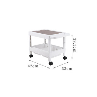 爽居折叠厨房置物架落地多层塑料户外收纳架小推车带滑轮卫生间储物架 常规款 2层