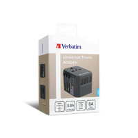 威宝（Verbatim）旅行转换快充插头/旅行转换器/转换插头英标欧标美标澳标日本适用 28W黑色（5口全球通）4*USB+C