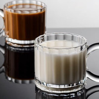NSYCA小众设计感玻璃杯ins圆环把手马克杯高颜值水杯咖啡杯牛奶杯