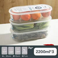 舍里日本冰箱保鲜盒食品级冷冻室专用鸡蛋收纳盒冰格食物收纳 2.2L小号3只装