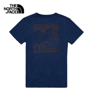 北面（The North Face）短袖T恤男经典款 休闲舒适透气夏季户外半袖 AVM/蓝色 3XL/190