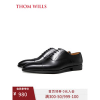 THOM WILLS男鞋男士皮鞋真皮商务正装手工三接头牛津鞋英伦新郎婚鞋男夏季 柔皮胶底款B882 6/38码