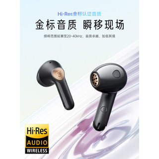 SOUNDPEATS 泥炭 Air4 Lite 半入耳式真无线动圈降噪蓝牙耳机 黑色