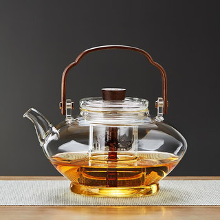 美斯尼  煮茶器玻璃蒸煮一体茶壶提梁壶喷淋式蒸茶器泡茶壶功夫茶具 黄宫灯蒸煮壶