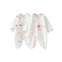 Tongtai 童泰 0-6个月婴儿宝宝衣服家居内衣连体衣纯棉蝴蝶哈衣2件装