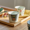 肆月陶瓷茶杯女喝茶的小杯子日式功夫茶具品茗杯围炉煮茶水杯单个 日式花布 容量约200ml